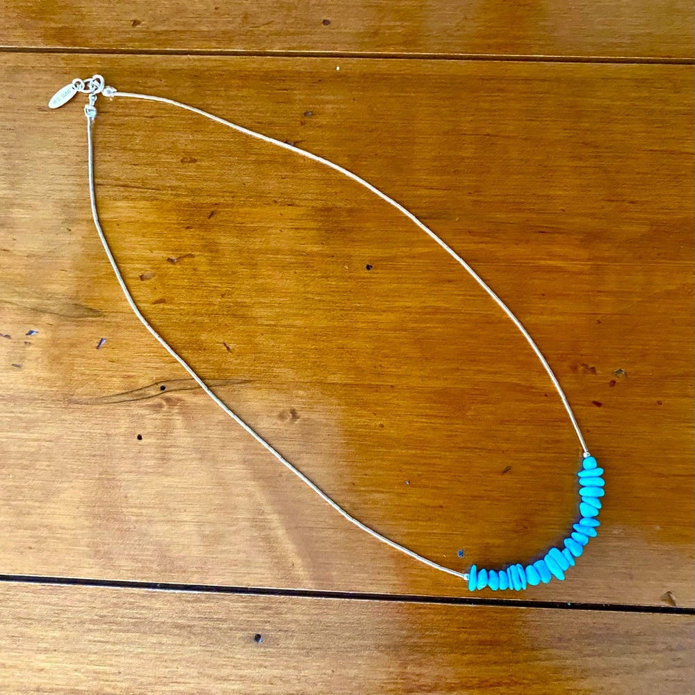 Southwestern Style Liquid Sterling Silver and Turquoise Necklace